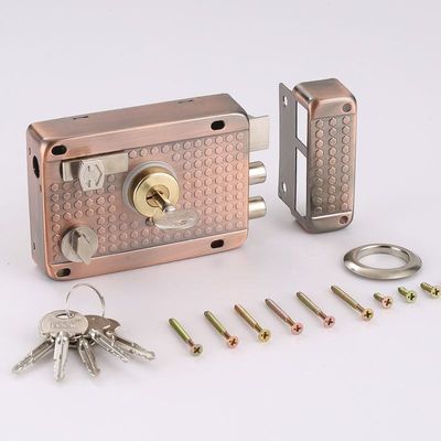 quality  Custom Steel Cylinder Door Hot Selling Security Latch 6 Keys Brass Rim Lock factory