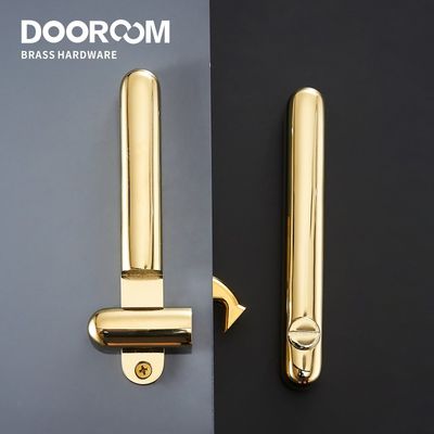quality  Dooroom Sliding Door Brass Lock Set Handles Gold PVD Black Living Room Bathroom Balcony Interior Kitchen D185 D186 factory