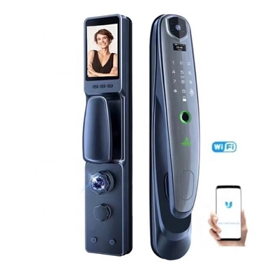 New Design Aluminum Alloy Smart Door Lock With Camera Home Security Password Obvious Smart Lock Full Automatic Fingerprint Locks