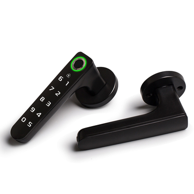 Smart Handle Fingerprint Anti-peep Code Deadbolt Lock with Digital Key Single Latch Simple Design and Easy Install